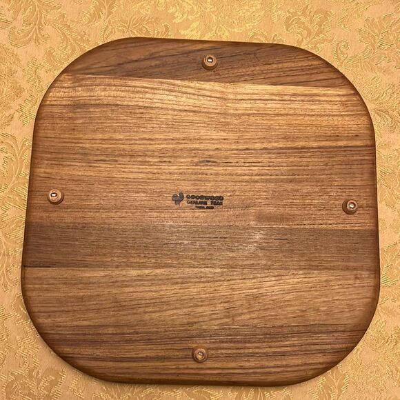 Vintage Goodwood Teak Cheese Board with Glass Dome | Mid-Century Modern - Picture 5 of 9